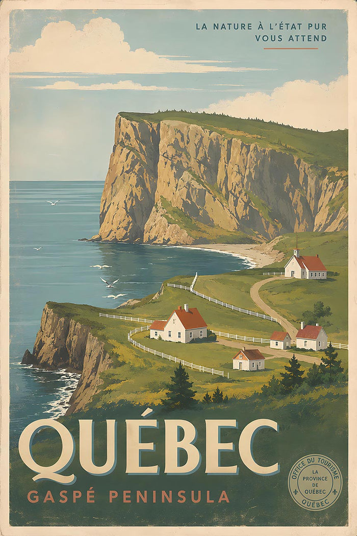 Canada - Quebec - Vintage Tourism Travel Poster