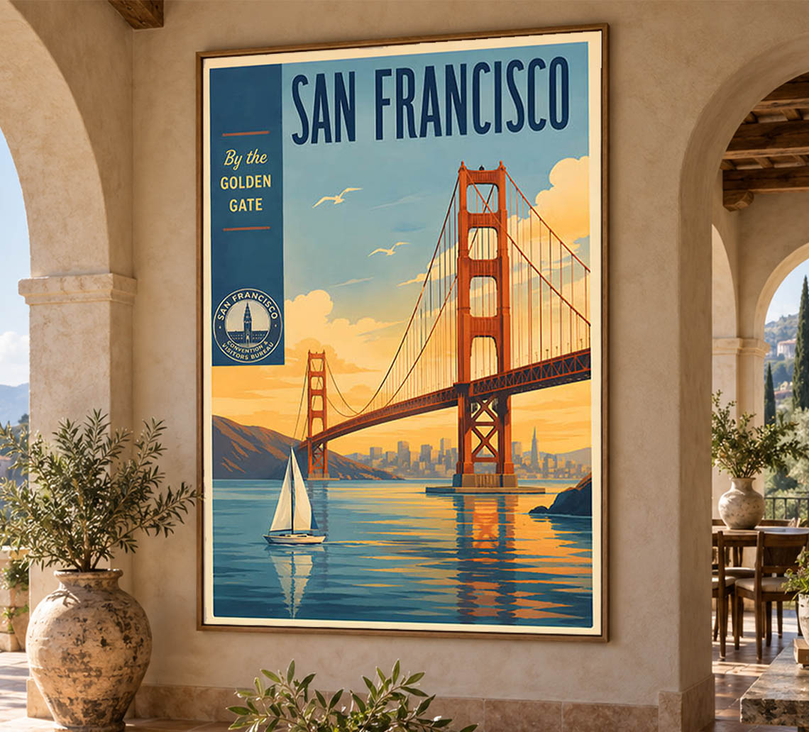 California - San Francisco 2 - Vintage Tourism Travel Poster