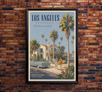 California - Los Angeles - Vintage Tourism Travel Poster