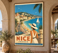 France - Nice - Vintage Tourism Travel Poster