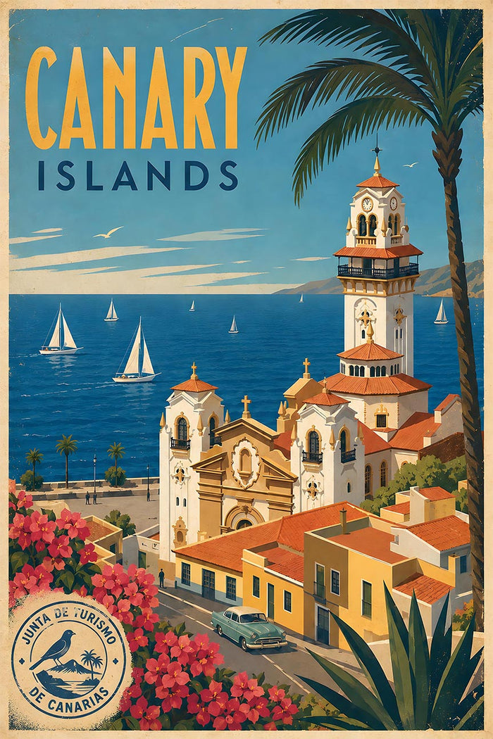 Spain - Canary Islands - Vintage Tourism Travel Poster