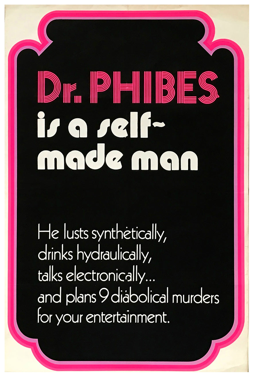 The Abominable Dr. Phibes 1971 - United Kingdom - v3 - Classic Movie Poster