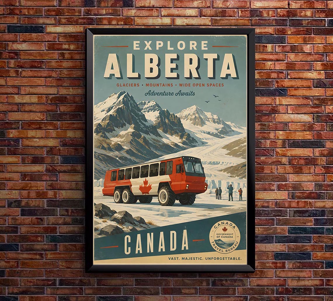Canada - Explore Alberta - Vintage Tourism Travel Poster