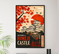Japan - Himeji Castle v2 - Vintage Tourism Travel Poster