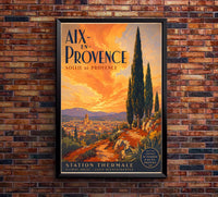 France - Aix-en-Provence - Vintage Tourism Travel Poster