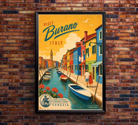 Italy - Burano 1 - Vintage Tourism Travel Poster