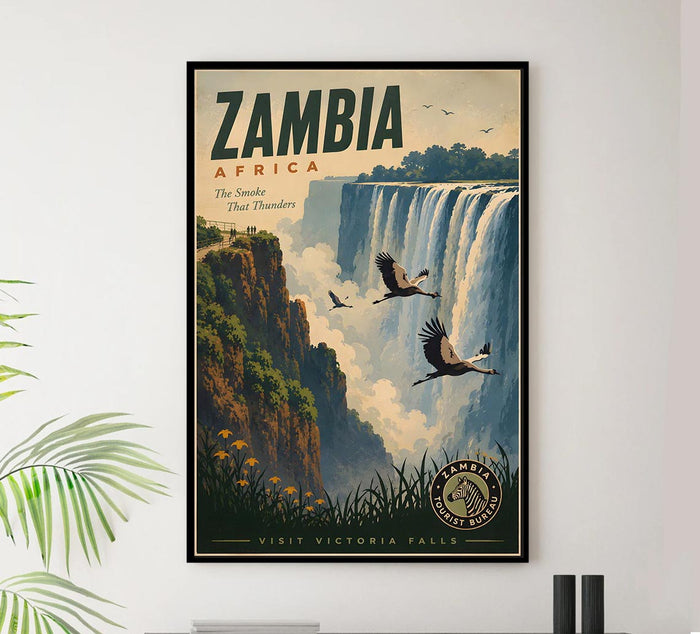 Africa - Zambia - Vintage Tourism Travel Poster