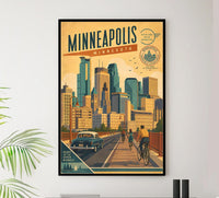 Minnesota - Minneapolis - Vintage Tourism Travel Poster