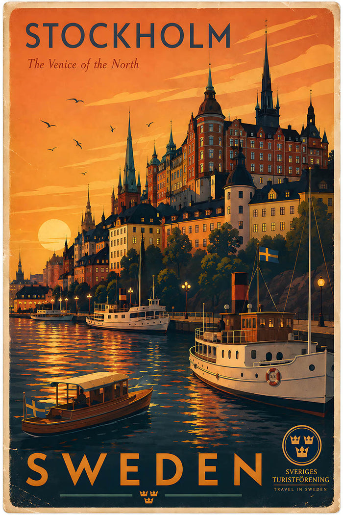 Sweden - Tourism - v1 - Vintage Travel Poster