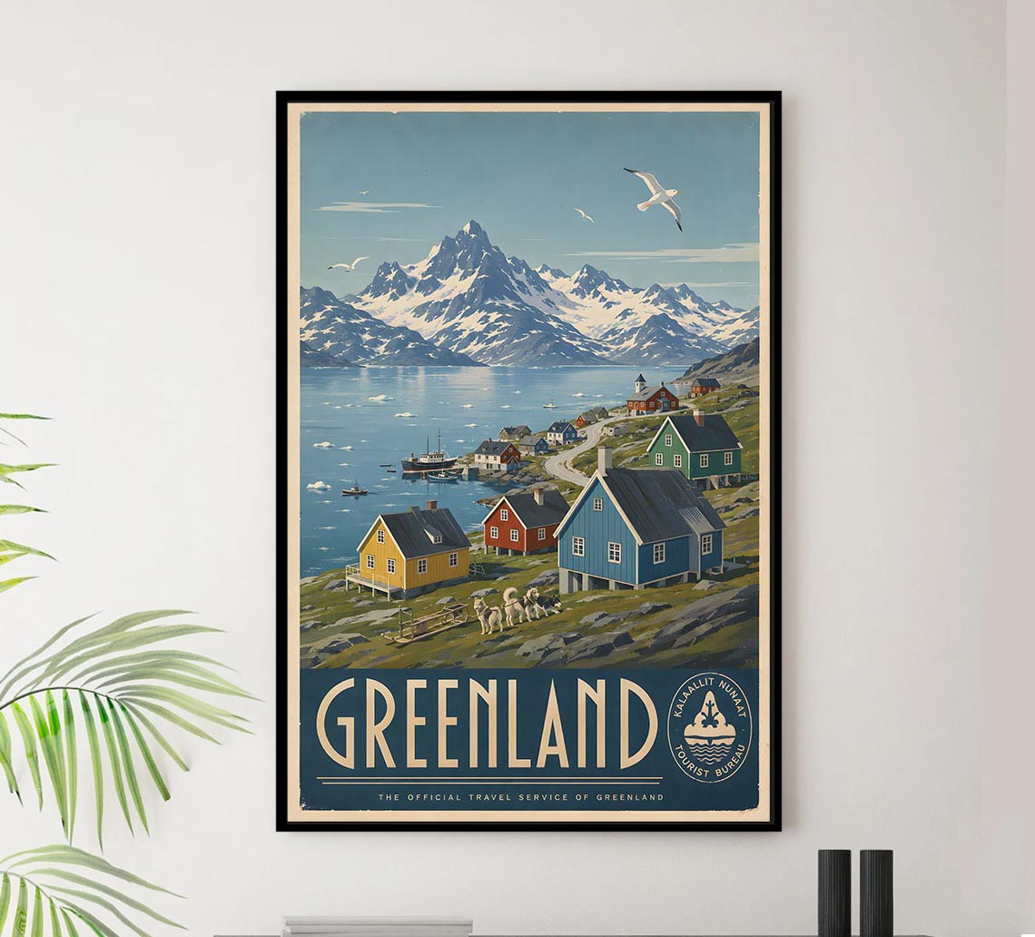 Denmark - Greenland - Vintage Tourism Travel Poster
