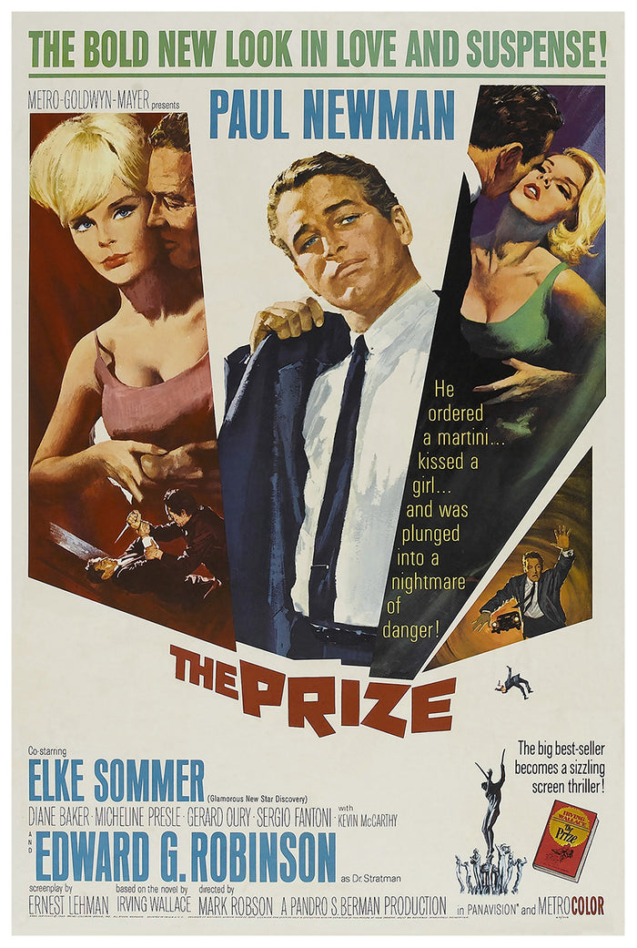 The Prize 1963 - Paul Newman - US - Classic Movie Poster