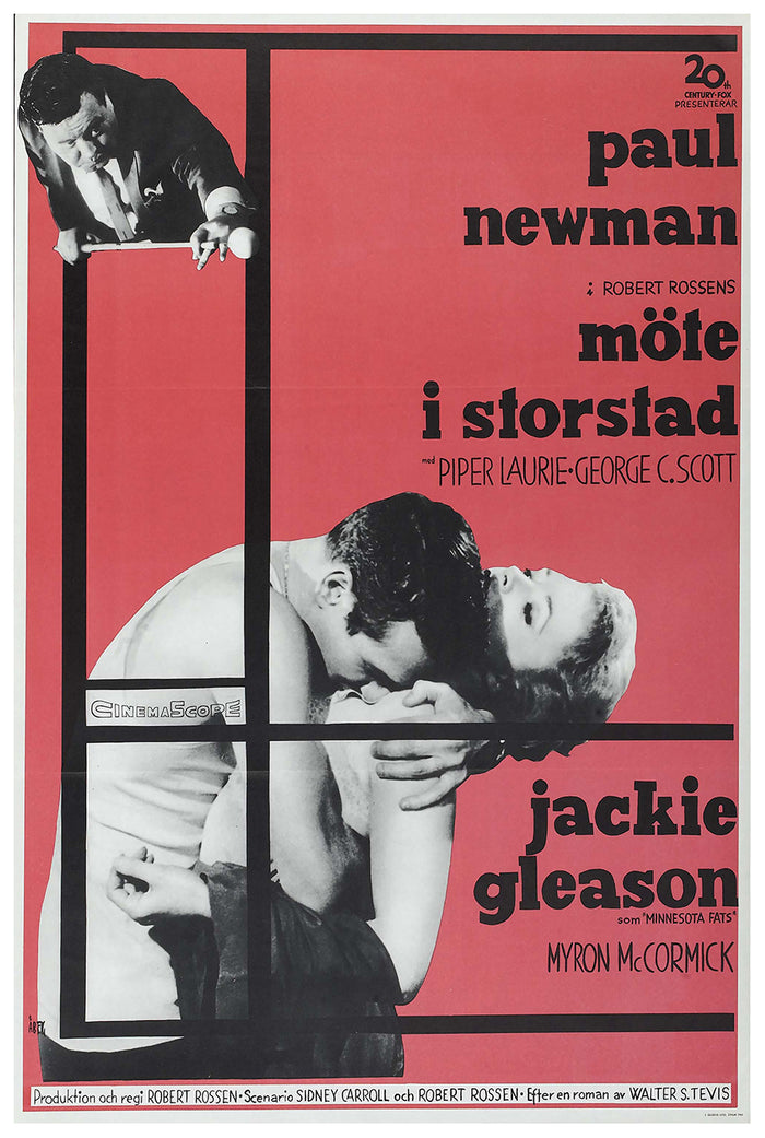 The Hustler 1961 - Paul Newman - Sweden - Classic Movie Poster