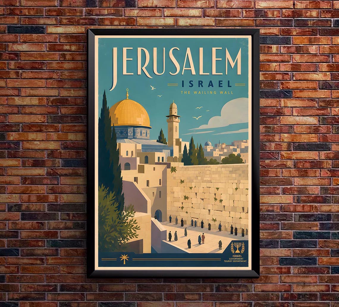 Israel - Jerusalem v2 - Vintage Tourism Travel Poster