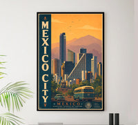 Mexico - Mexico City - Vintage Tourism Travel Poster