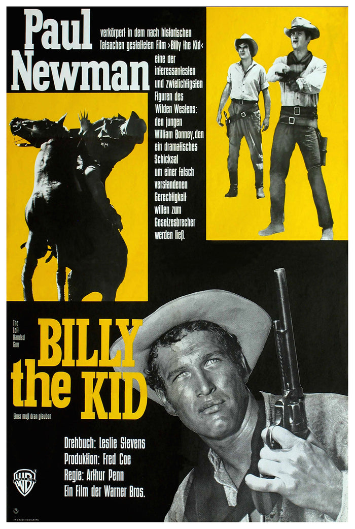 The Left Handed Gun 1958 - Paul Newman - Germany - Classic Movie Poster