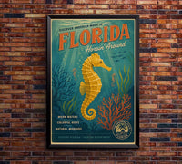 Florida - Horsina Round - Vintage Tourism Travel Poster