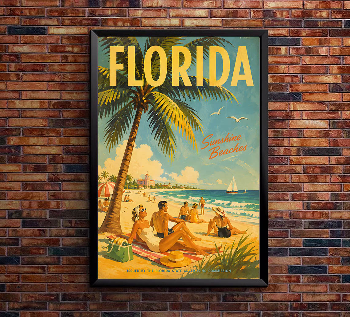 Floroda - Eastern Air Lines - Tourism - v1 - Vintage Travel Poster