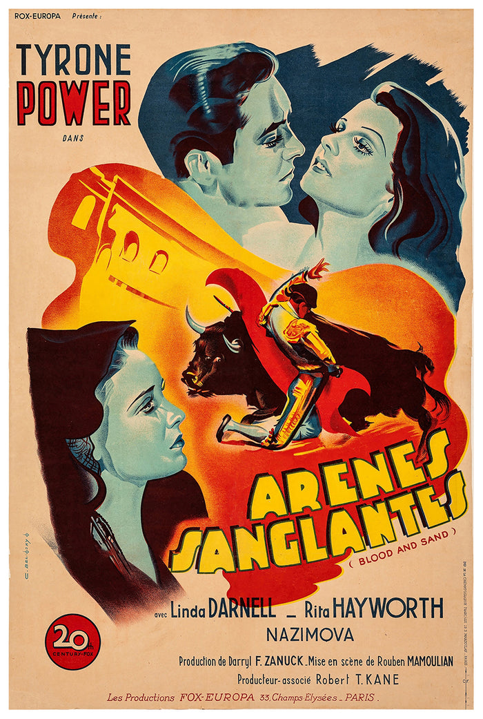 Blood and Sand 1941 - Rita Hayworth - France - Classic Movie Poster