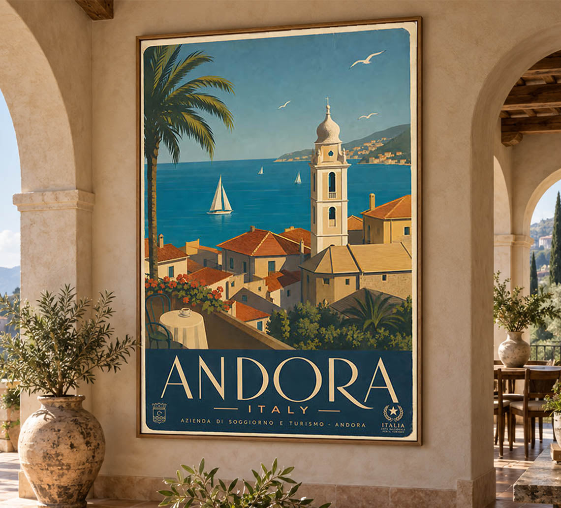 Italy - Andora - Vintage Tourism Travel Poster