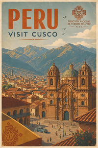 Peru - Cusco - Vintage Tourism Travel Poster