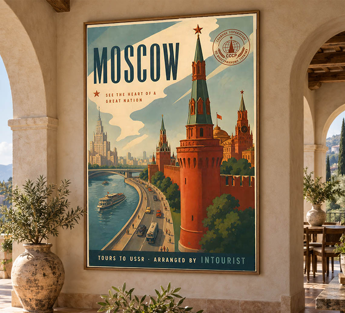 Russia - Moscow - Vintage Tourism Travel Poster