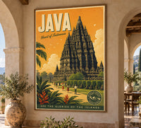 Indonesia - Java - Vintage Tourism Travel Poster