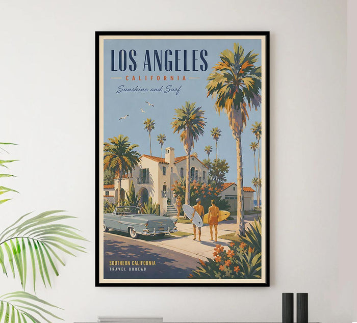 California - Los Angeles - Vintage Tourism Travel Poster