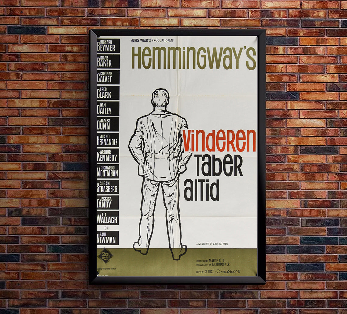 Hemingway's Adventures of a Young Man 1962 - Paul Newman - Denmark - Classic Movie Poster