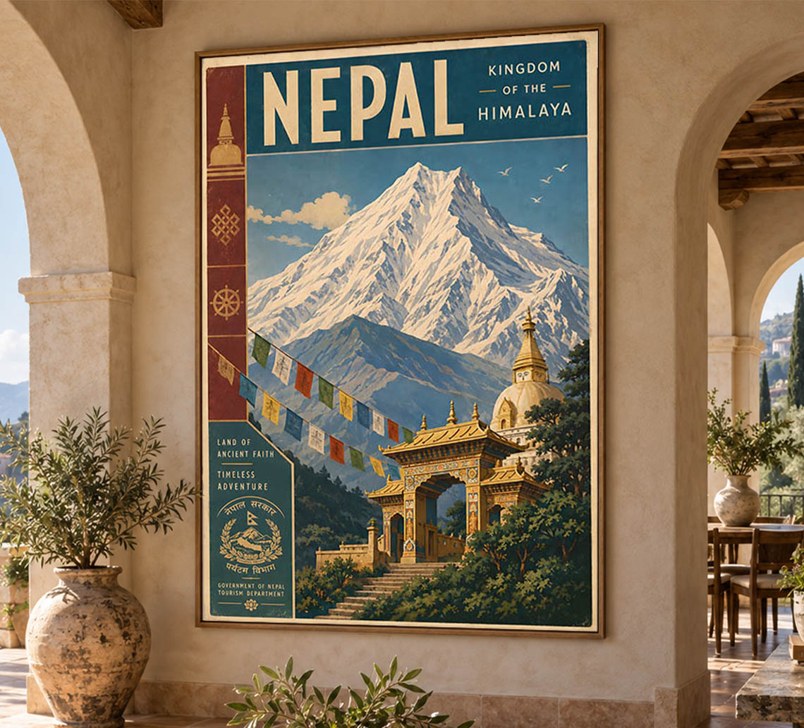 Nepal - Tourism - v1 - Vintage Travel Poster
