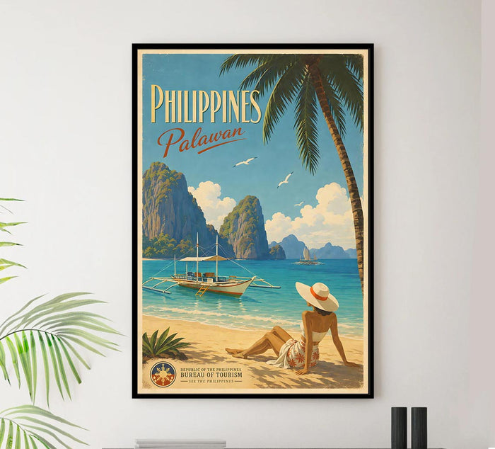Philippines - Palawan - Vintage Tourism Travel Poster