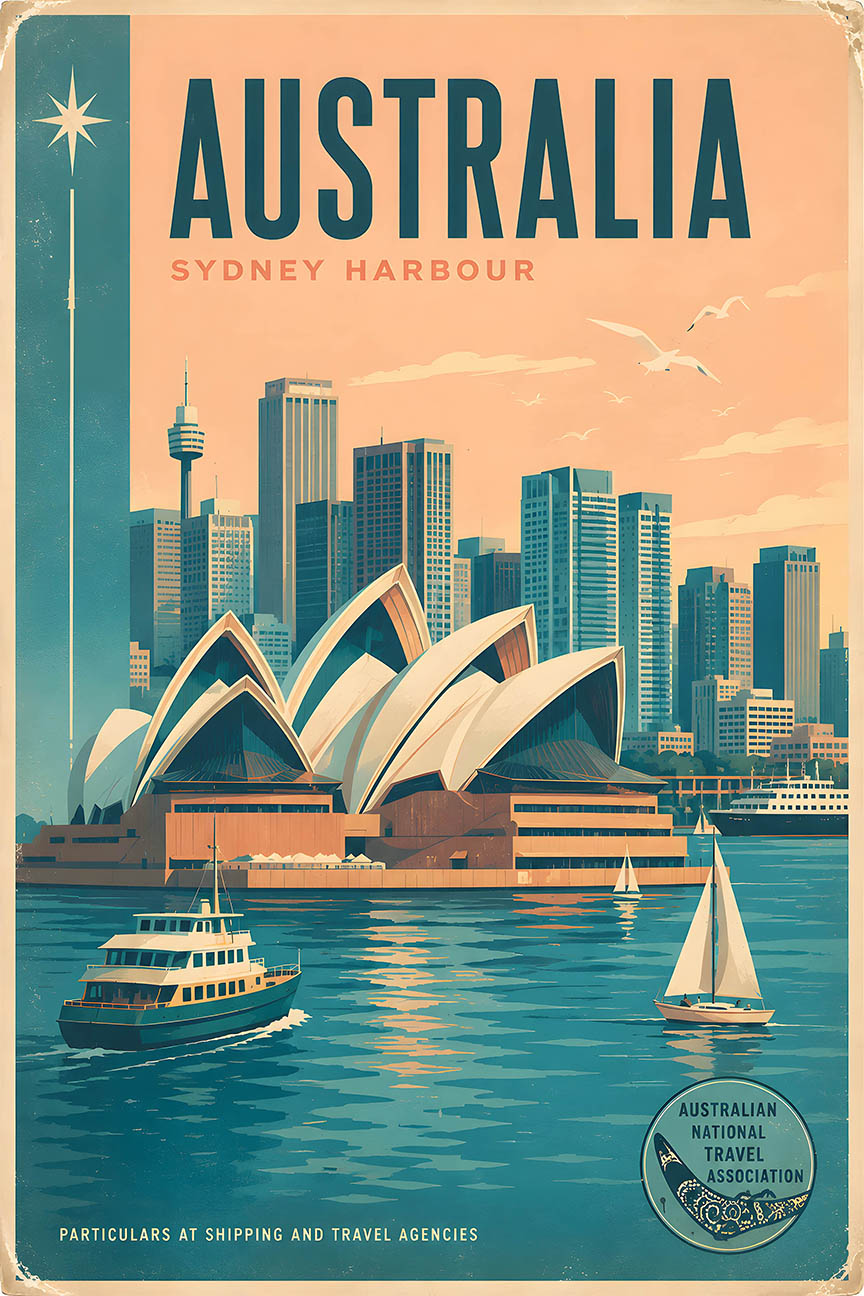 Australia - Tourism - v1 - Vintage Travel Poster