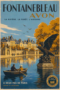 France - Fontainebleau - Vintage Tourism Travel Poster