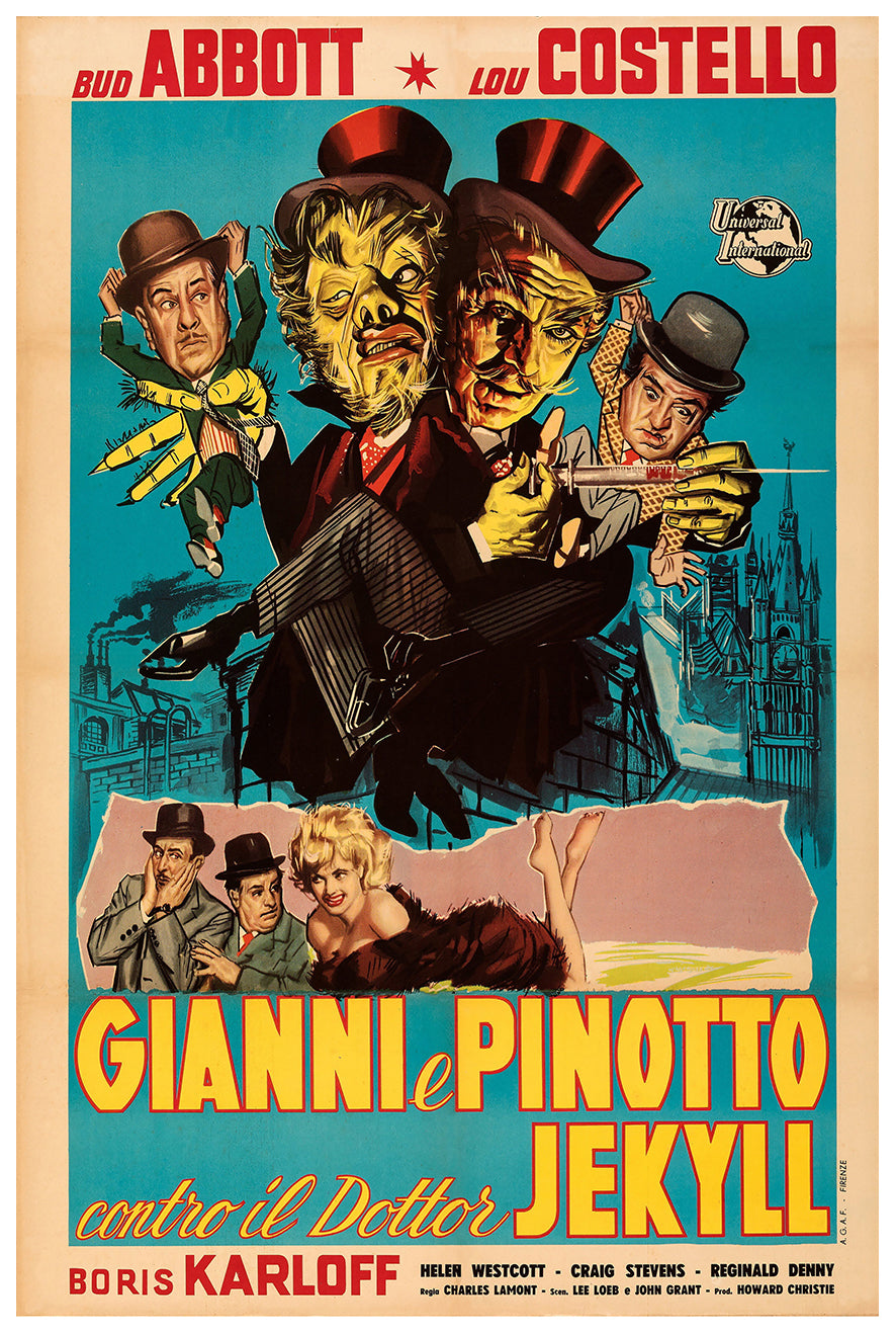 Abbott and Costello Meet Dr. Jekyll and Mr. Hyde 1953 - Italy - v2 - Classic Movie Poster