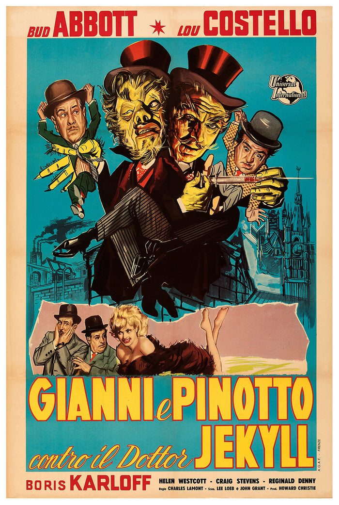 Abbott and Costello Meet Dr. Jekyll and Mr. Hyde 1953 - Italy - v2 - Classic Movie Poster