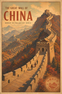 China - The Great Wall of China - Vintage Tourism Travel Poster