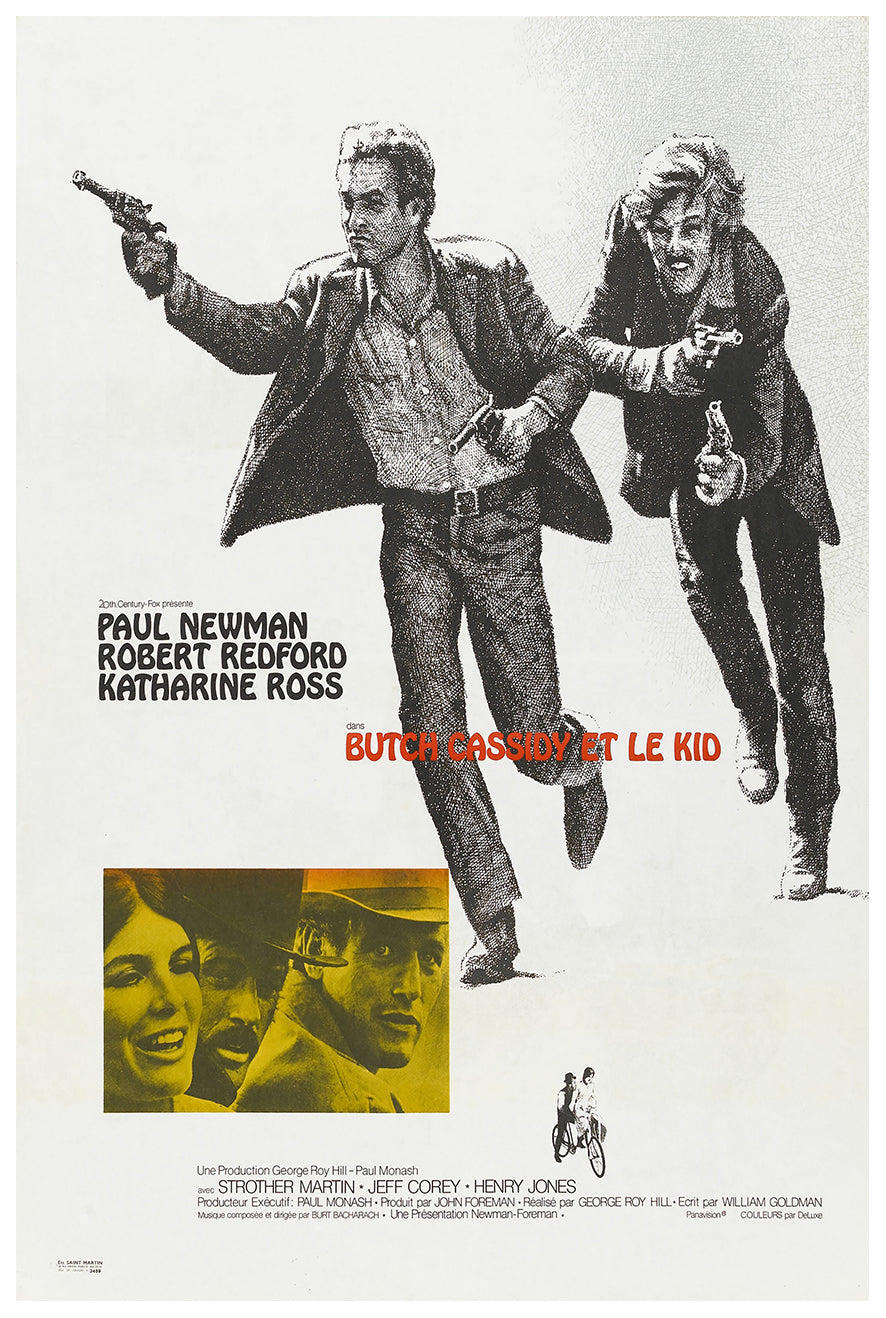 Butch Cassidy and the Sundance Kid 1969 - Paul Newman - France - Classic Movie Poster