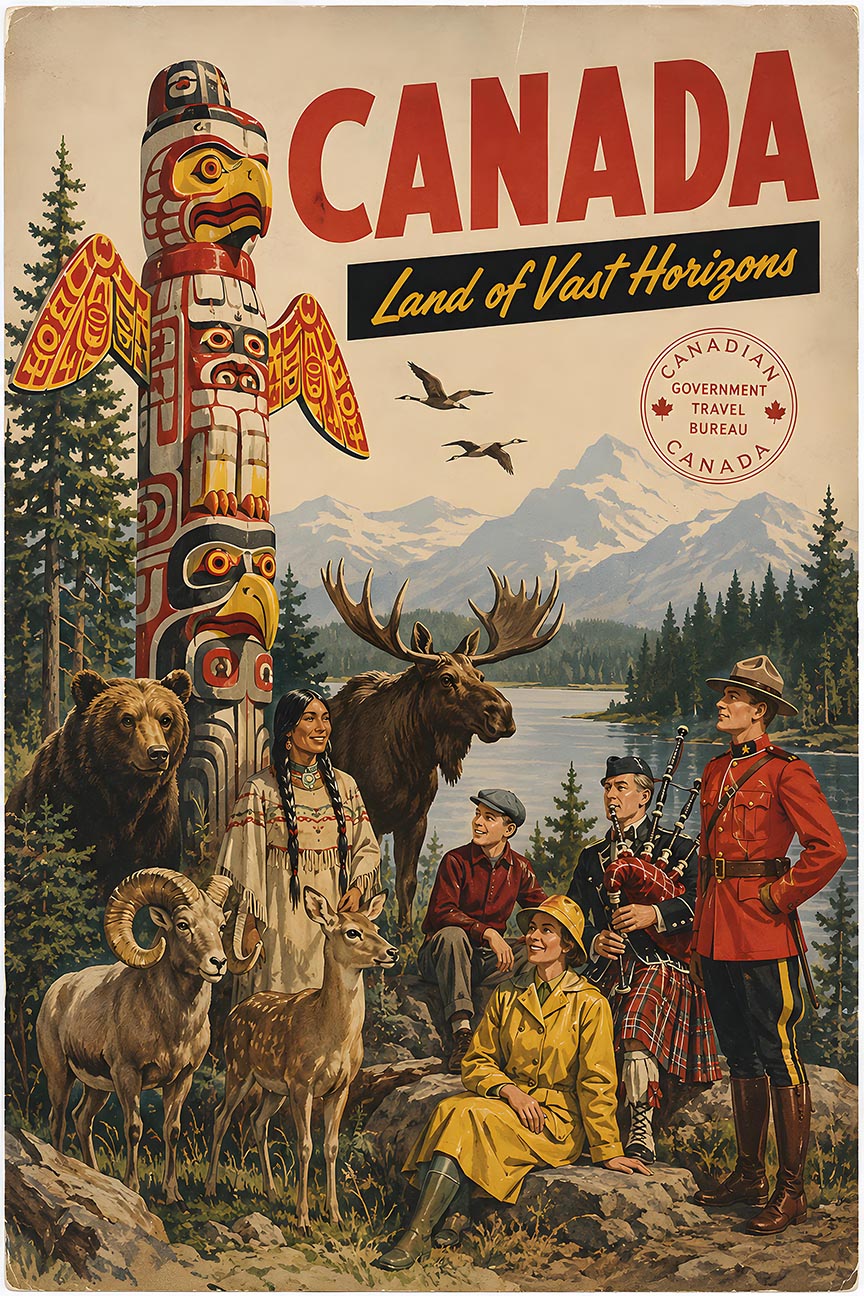 Canada - Vacations Unlimited - Vintage Tourism Travel Poster