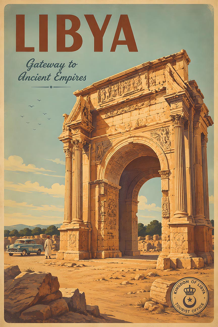 Africa - Libya - Vintage Tourism Travel Poster