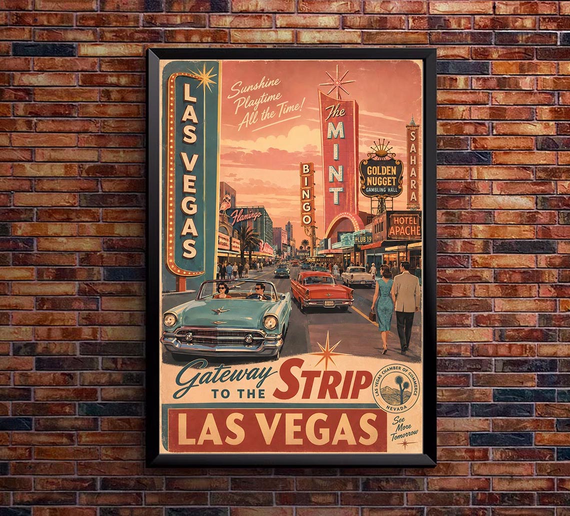 Nevada - Las Vegas - Vintage Tourism Travel Poster
