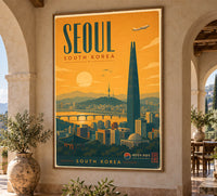 South Korea - Seoul - Vintage Tourism Travel Poster