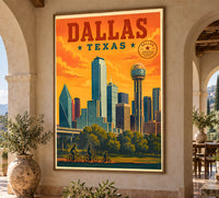 Texas - Dallas - Vintage Tourism Travel Poster