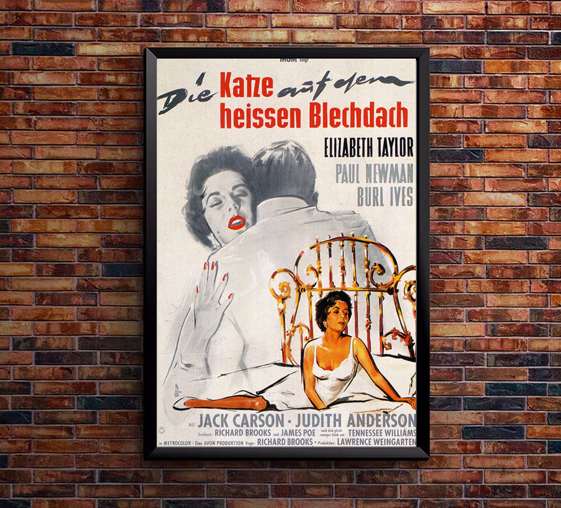Cat on a Hot Tin Roof 1958 - Paul Newman - Germany (2) - Classic Movie Poster