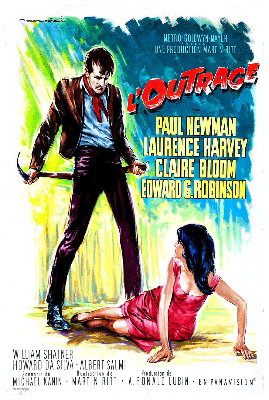 The Outrage 1964 - Paul Newman - France - Classic Movie Poster