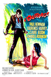 The Outrage 1964 - Paul Newman - France - Classic Movie Poster