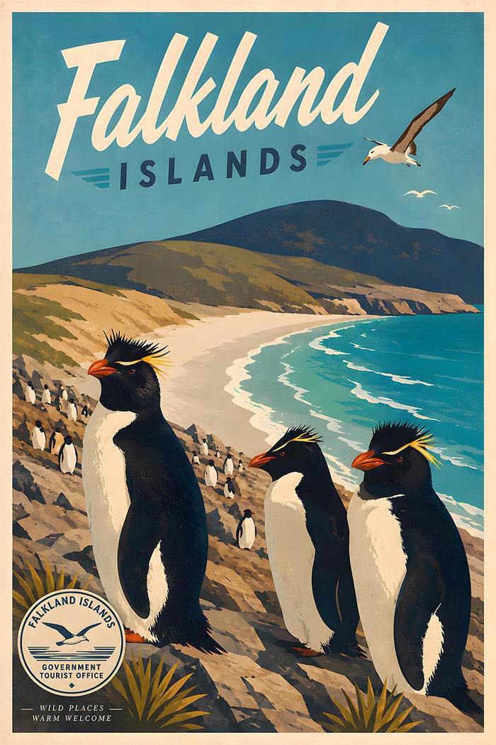 UK - Falkland Islands - Vintage Tourism Travel Poster