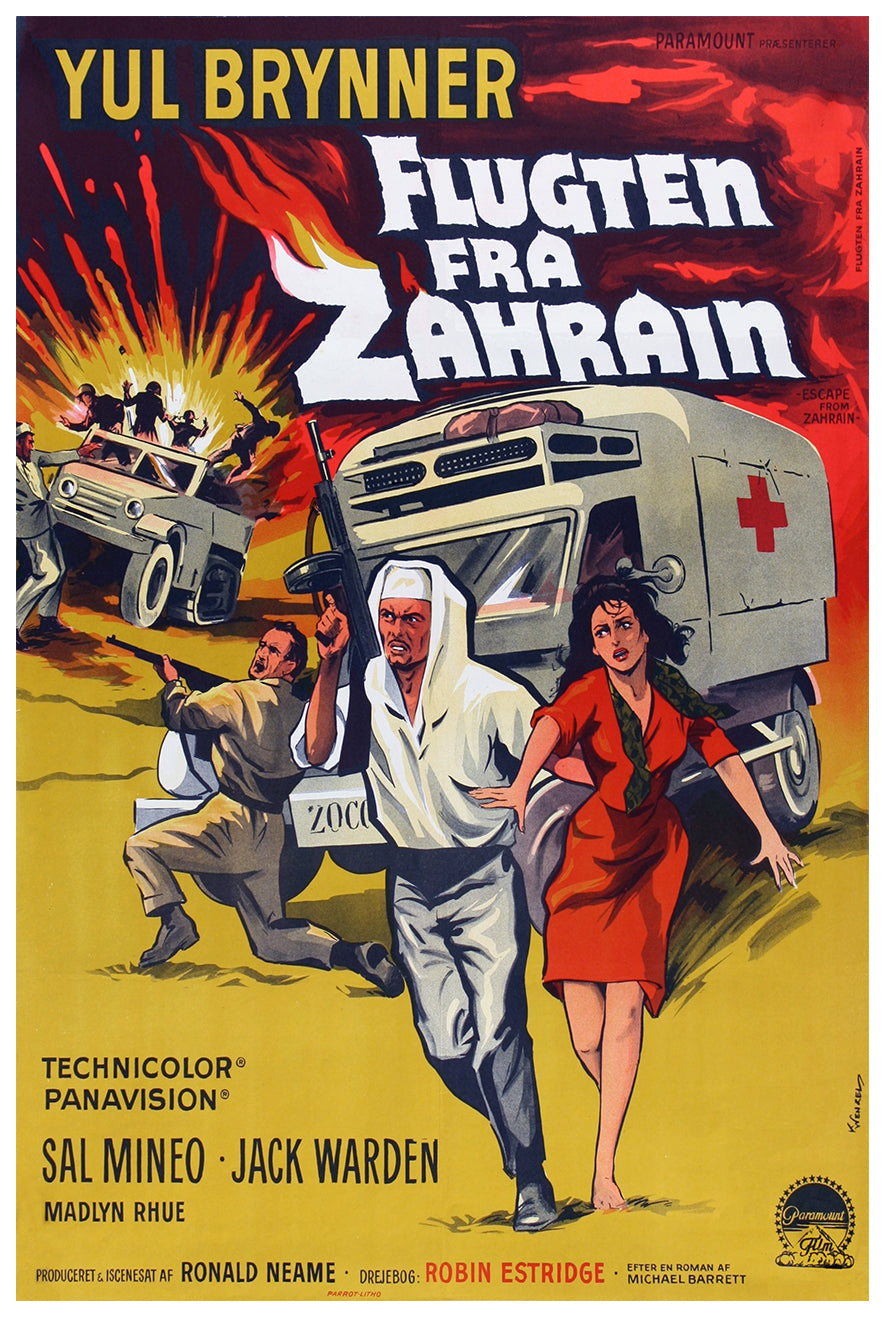 Escape from Zahrain 1962 - Denmark - v1 - Classsic Movie Poster