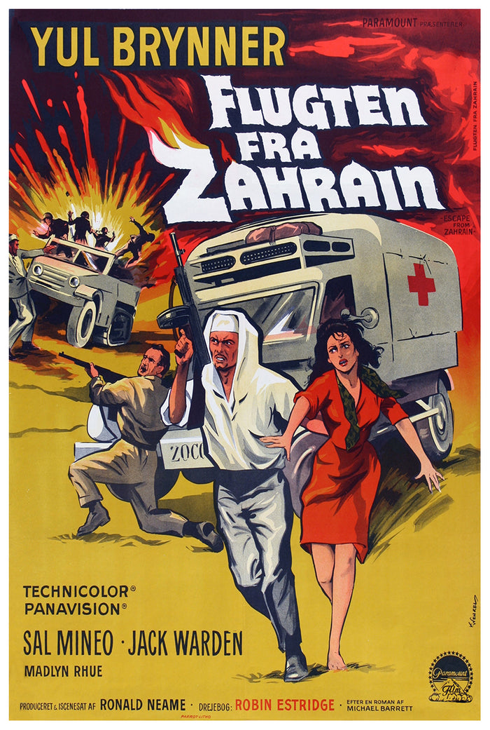 Escape from Zahrain 1962 - Denmark - v1 - Classsic Movie Poster