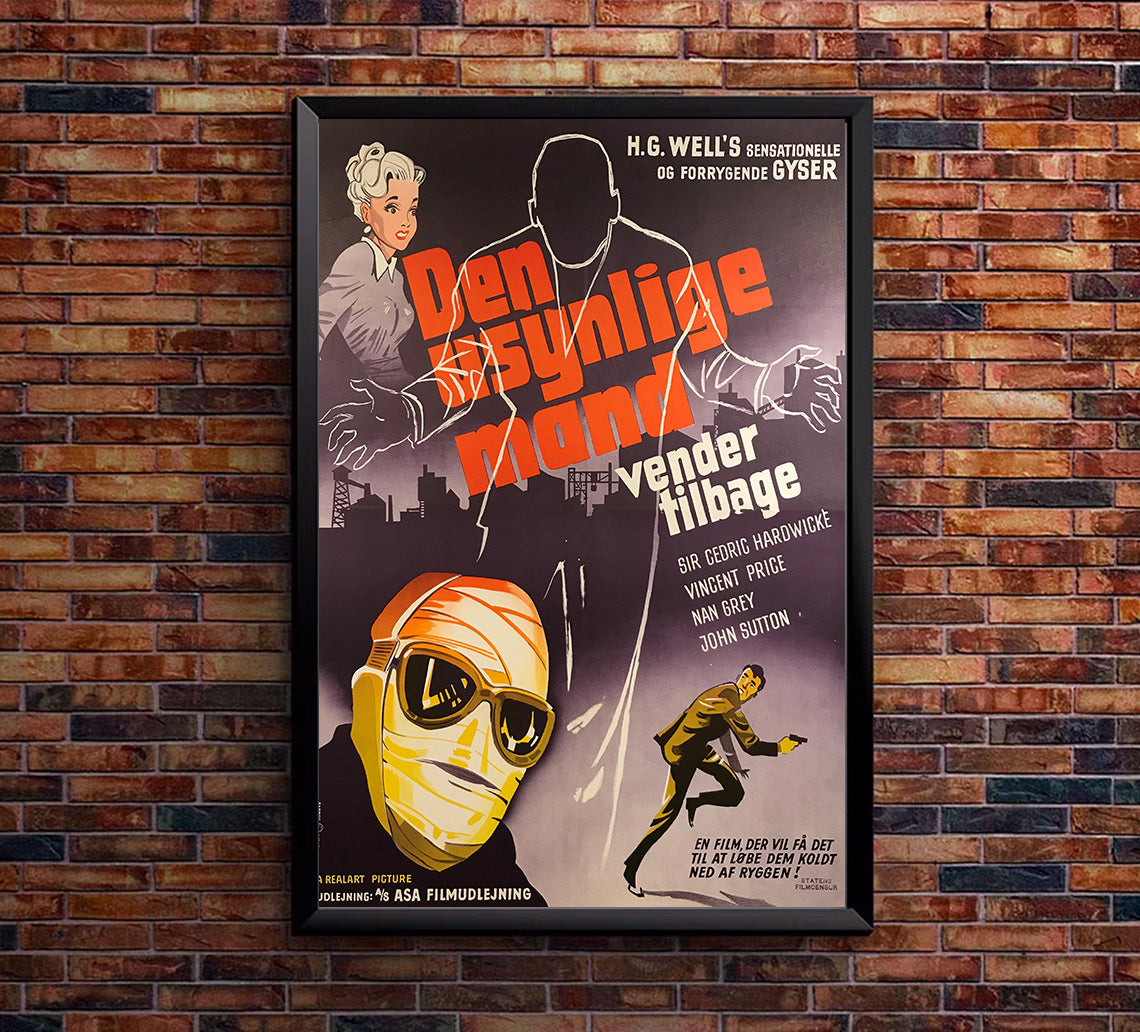 The Invisible Man Returns 1940 - Denmark - v1 - Classic Movie Poster