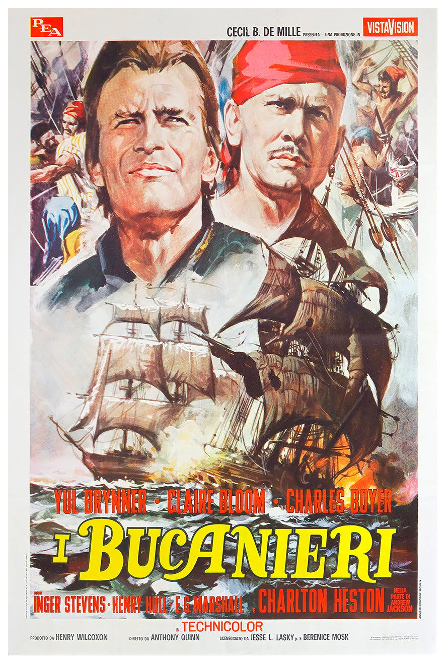 The Buccaneer 1958 - Italy - v4 - Classsic Movie Poster