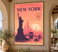 New York - Travel New York v2 - Vintage Tourism Travel Poster